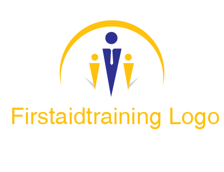 semi-circle over triangle swoosh people icon