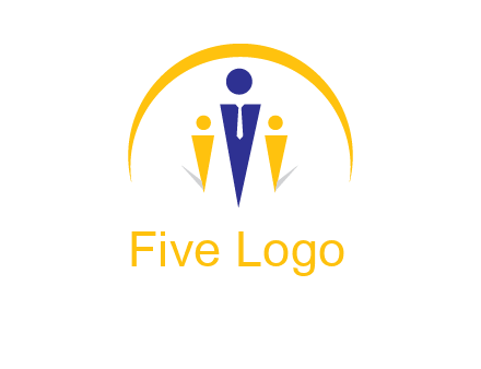 semi-circle over triangle swoosh people icon