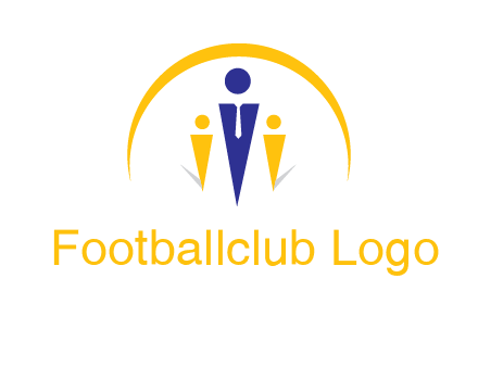 semi-circle over triangle swoosh people icon