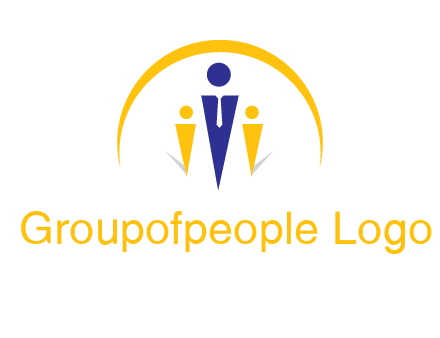 semi-circle over triangle swoosh people icon