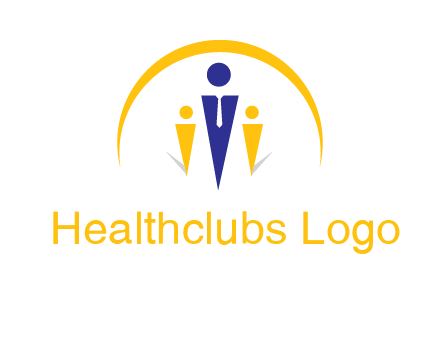 semi-circle over triangle swoosh people icon