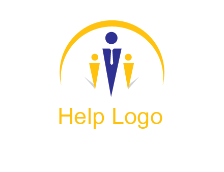 semi-circle over triangle swoosh people icon