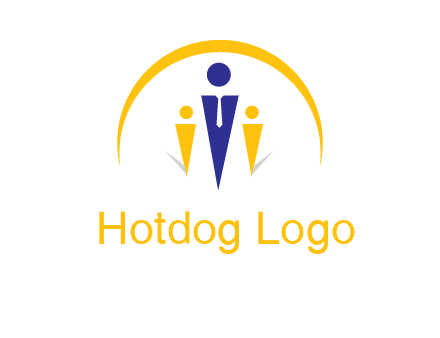 semi-circle over triangle swoosh people icon