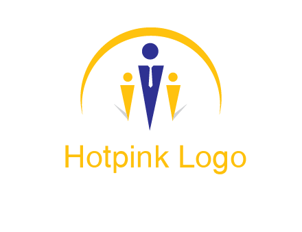 semi-circle over triangle swoosh people icon