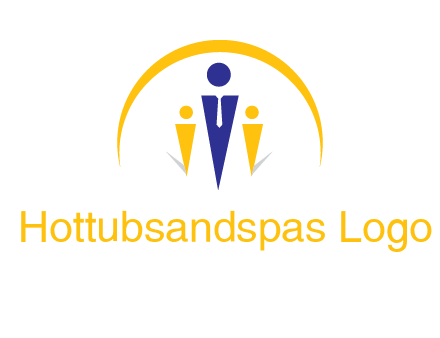 semi-circle over triangle swoosh people icon
