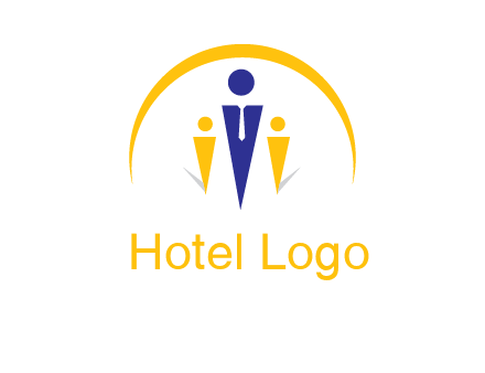 semi-circle over triangle swoosh people icon