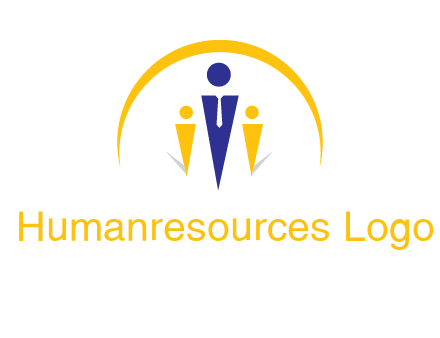 semi-circle over triangle swoosh people icon