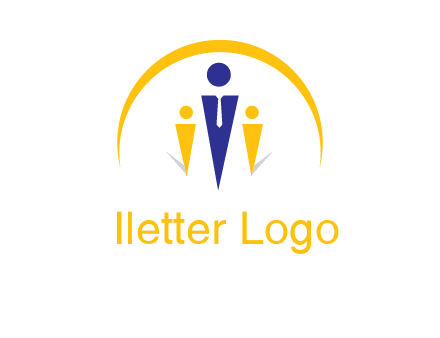 semi-circle over triangle swoosh people icon