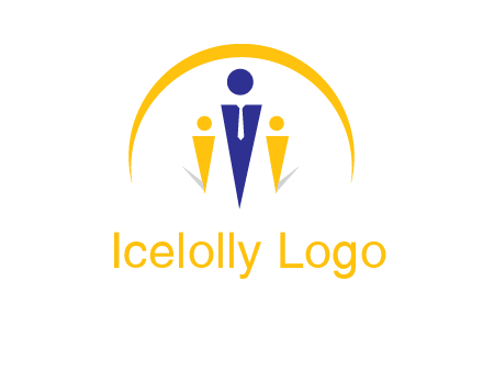 semi-circle over triangle swoosh people icon