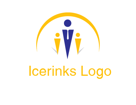 semi-circle over triangle swoosh people icon
