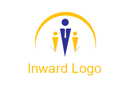 semi-circle over triangle swoosh people icon