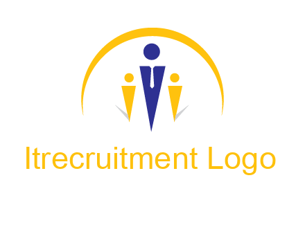 semi-circle over triangle swoosh people icon