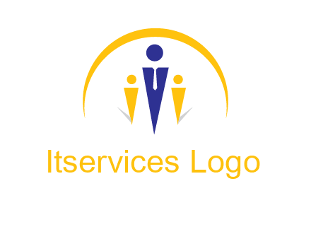 semi-circle over triangle swoosh people icon