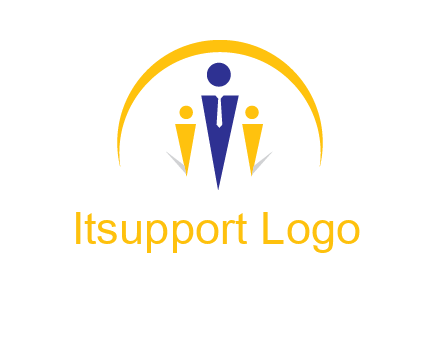 semi-circle over triangle swoosh people icon