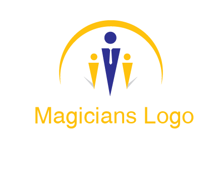 semi-circle over triangle swoosh people icon
