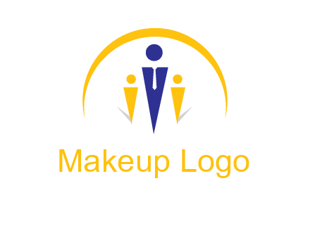semi-circle over triangle swoosh people icon