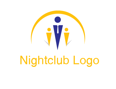 semi-circle over triangle swoosh people icon
