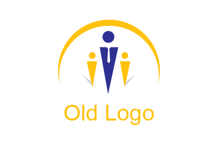 semi-circle over triangle swoosh people icon