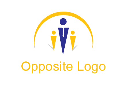 semi-circle over triangle swoosh people icon