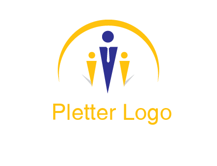 semi-circle over triangle swoosh people icon
