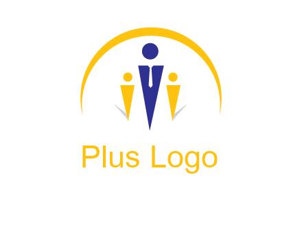 semi-circle over triangle swoosh people icon