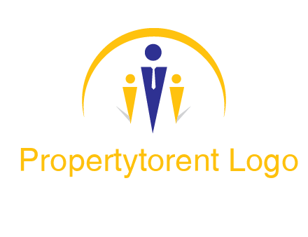semi-circle over triangle swoosh people icon