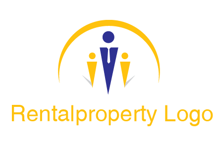 semi-circle over triangle swoosh people icon