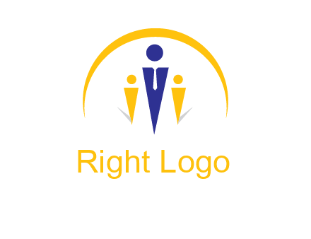 semi-circle over triangle swoosh people icon