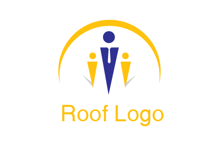 semi-circle over triangle swoosh people icon