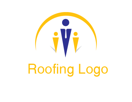 semi-circle over triangle swoosh people icon