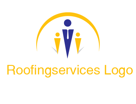 semi-circle over triangle swoosh people icon