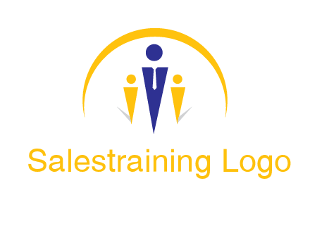 semi-circle over triangle swoosh people icon