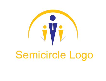 semi-circle over triangle swoosh people icon