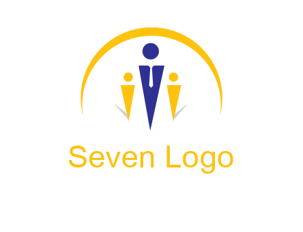 semi-circle over triangle swoosh people icon