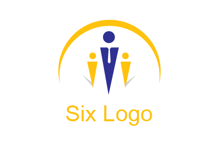 semi-circle over triangle swoosh people icon