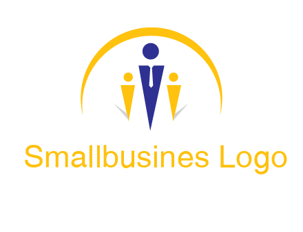 semi-circle over triangle swoosh people icon