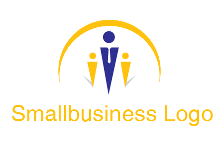 semi-circle over triangle swoosh people icon