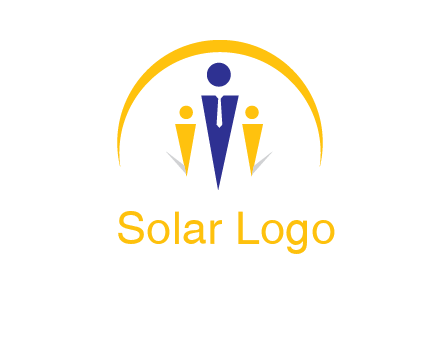 semi-circle over triangle swoosh people icon