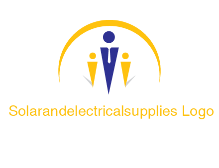 semi-circle over triangle swoosh people icon