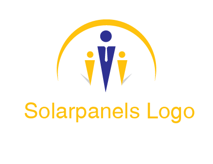 semi-circle over triangle swoosh people icon
