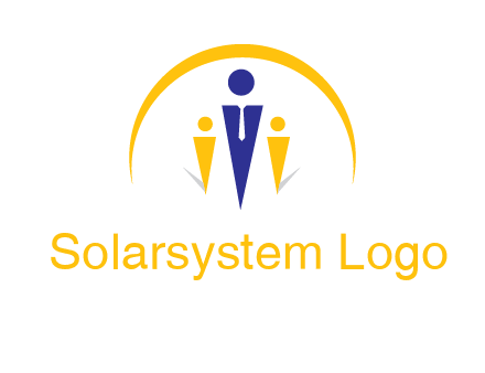 semi-circle over triangle swoosh people icon