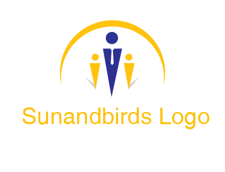 semi-circle over triangle swoosh people icon