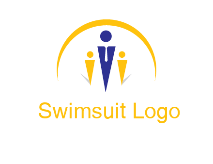 semi-circle over triangle swoosh people icon