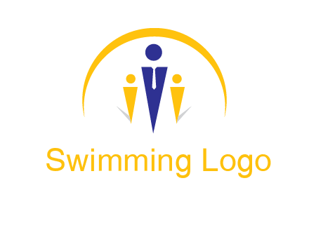 semi-circle over triangle swoosh people icon