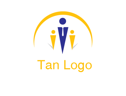 semi-circle over triangle swoosh people icon