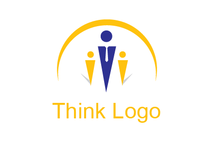 semi-circle over triangle swoosh people icon