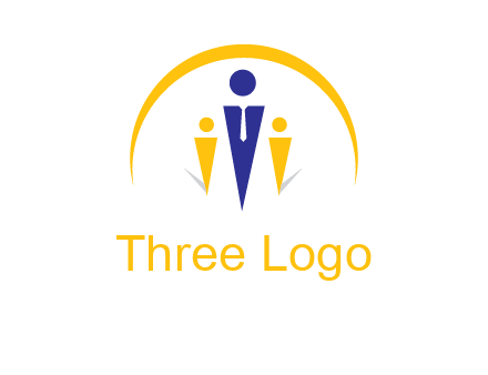 semi-circle over triangle swoosh people icon