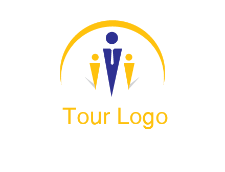 semi-circle over triangle swoosh people icon
