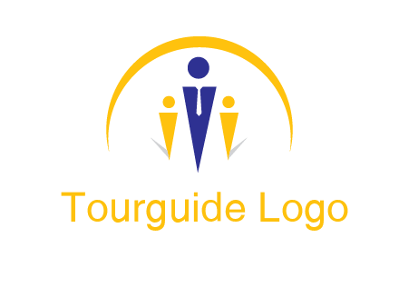 semi-circle over triangle swoosh people icon