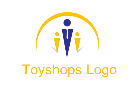 semi-circle over triangle swoosh people icon